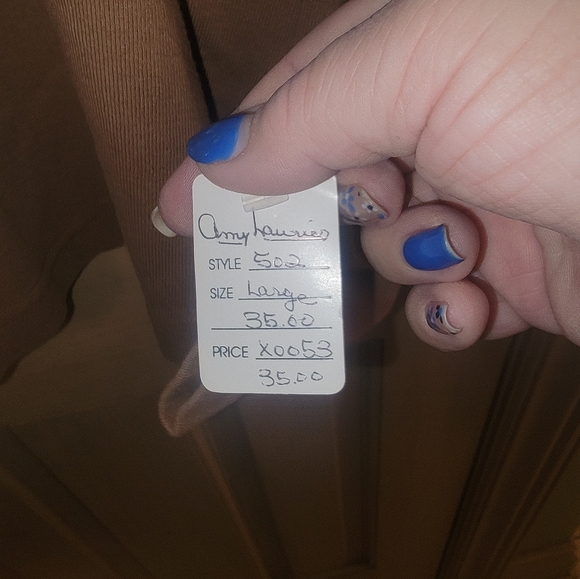 NWT Misses sz L Cotton USA by George Hagopian Light Brown long sleeve Shirt - Picture 3 of 5